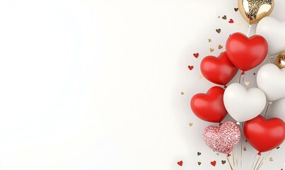 Valentine's Day Sale Banner, vibrant colors, playful heart shapes, festive design, enticing offers, romantic theme, perfect for promotions