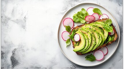 Sliced Avocado toast minimalist heathy food