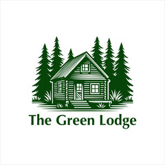Wooden Lodge Vector Logo Design