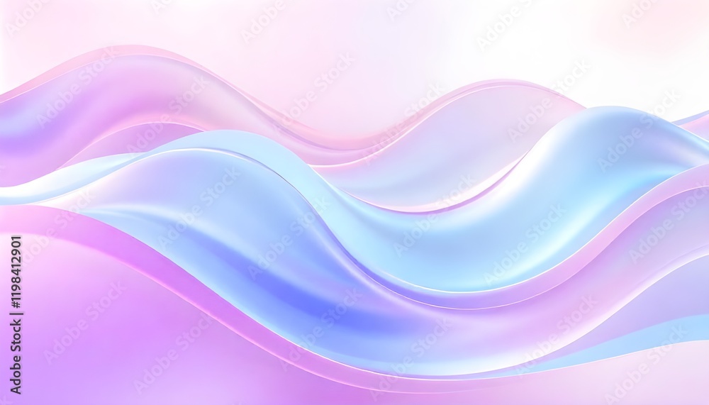 Poster vibrant abstract waves flowing in bright pastel colors, enhanced by smooth gradient lights that crea