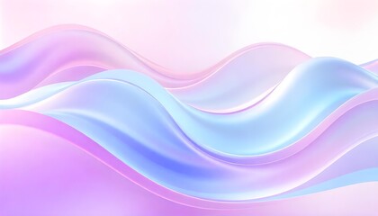 Obraz premium Vibrant abstract waves flowing in bright pastel colors, enhanced by smooth gradient lights that create a dynamic, soft, and fluid atmosphere