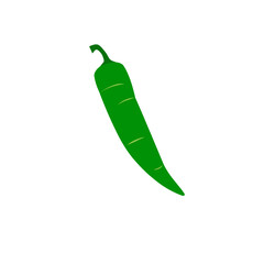 green hot pepper isolated