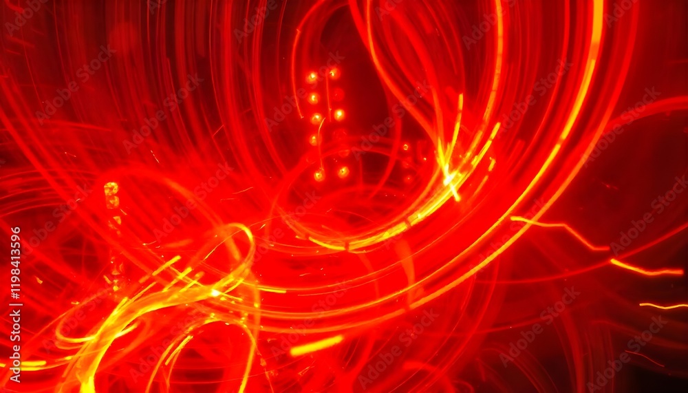 Leinwandbilder Dynamic abstract swirls of red and yellow light, creating vivid patterns full of energy and contrast, evoking a sense of motion and intensity