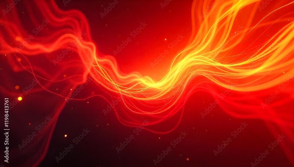Leinwandbilder dynamic abstract swirls of red and yellow light, creating vivid patterns full of energy and contrast