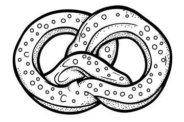 Hand-Drawn Stippled Pretzel Knot: Bakery Illustration