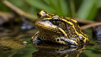 Detailed Close-Up of Sierra Nevada Yellow-Legged Frog’s Unique Markings