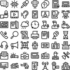 Journalism Journalist Icon Set. Perfect for user interface, new application

