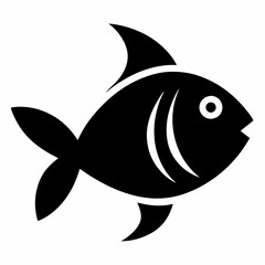 Fish icon black on white background.