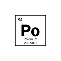 periodic table Polonium line icon