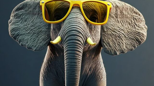 a cute elephant with glasses