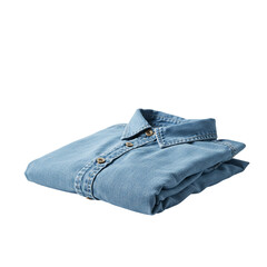 Folded Denim Shirt Blue Casual Fashion Apparel Style  Clothing Textile Fabric Design Buttoned Garment Menswear Image    
