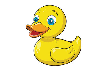 yellow rubber duck on white background