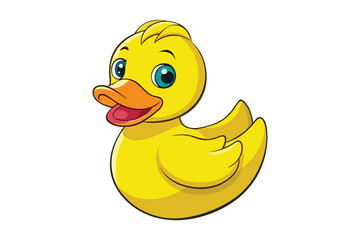 yellow rubber duck on white background