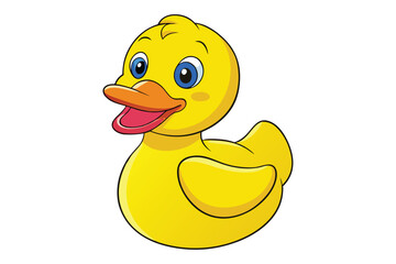 yellow rubber duck on white background
