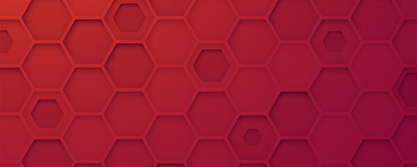 Abstract red background hexagon shape texture design vector