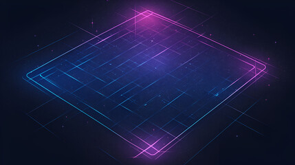 Obraz premium Abstract Digital Grid Neon Light Design