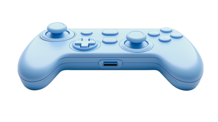 Baby Blue Gamepad: A stylish light blue video game controller, showcasing sleek design and ergonomic features, perfect for immersive gaming sessions.
