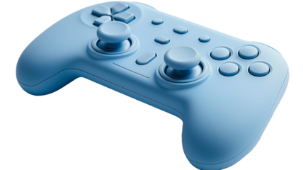 Baby Blue Game Controller: A stylish, light blue gaming controller, showcasing its ergonomic design and button layout, perfect for comfortable and immersive gameplay. 