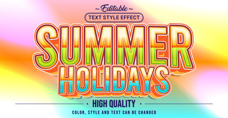 Editable text style effect - Summer Holidays text style theme.