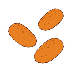 Junk Food Doodle Isolated on White Background. Flat Vector Illustration