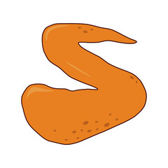 Junk Food Doodle Isolated on White Background. Flat Vector Illustration