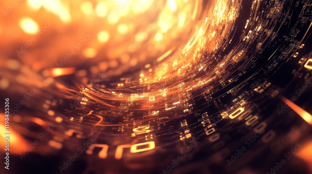 Poster digital vortex: abstract representation of data flow