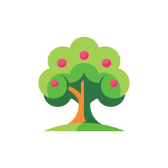 tree vector flat color icon