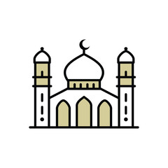 islamic mosque line style icon vector design