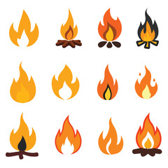 fire flames set