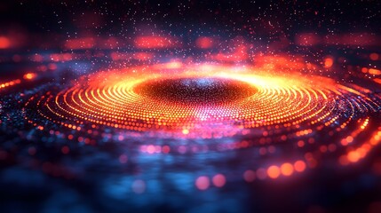 Mesmerizing Neon Speaker Concept with Vibrant Holographic Sound Waves