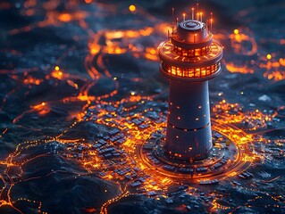 Futuristic Logistics Control Tower with Holographic Maps and AI Driven Freight Movement