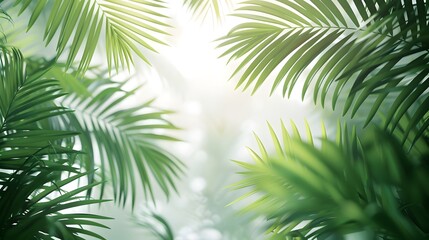 Palm leaves backgrounds sunlight outdoors background