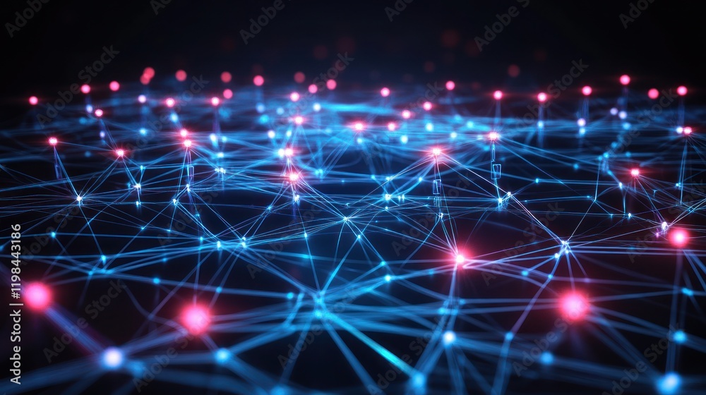 Poster abstract network connections: digital data flow visualization