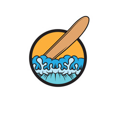surf board logo vector image
