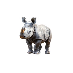 Fototapeta premium Cute rhino, isolated on white background. 