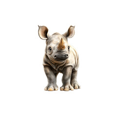 Fototapeta premium Cute rhino, isolated on white background. 