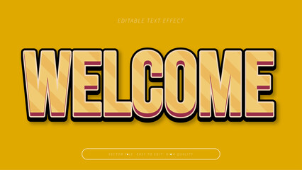 welcome editable text effect 3d gradient typography design