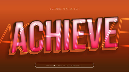 achieve editable text effect with red pink white bold gradient style