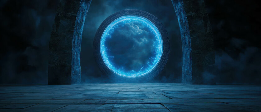 Wide View of the Glowing Gateway of Anu in a Mystical Setting