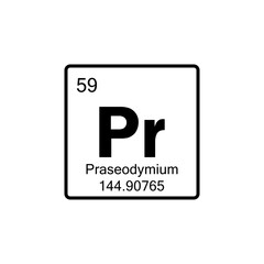 periodic table Praseodymium line icon