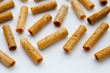 Thai snack, crispy coconut rolls