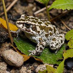 Obraz premium Nature’s Master of Disguise: Midwife Toad Blending with Its Surroundings