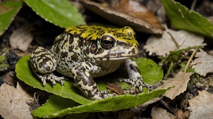Obraz premium Camouflage in the Wild: Midwife Toad's Perfect Disguise in Nature