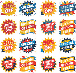 special offer sticker vector design with white background.