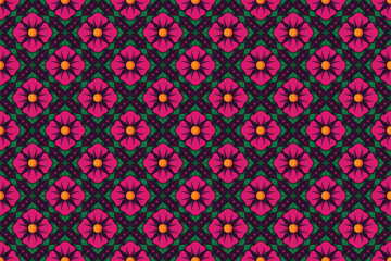 Pink Flowers Seamless Pattern