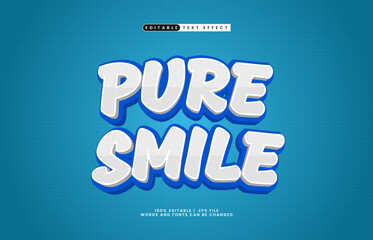Fototapeta premium pure smile editable text effect with a happy and joyful text style