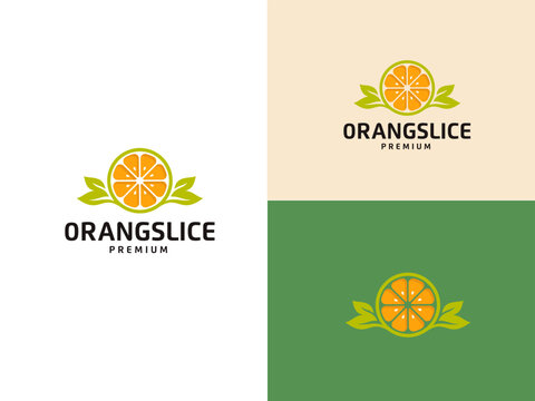 Fresh Orange Fruit Slice of Lemon Lime Grapefruit Citrus logo design.