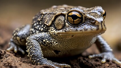 Close-Up Portrait of an African Clawed Toad: Unique Amphibian Details