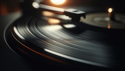Vinyl Record Close-Up - Nostalgic Analog Music