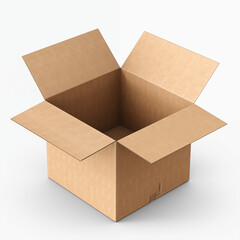 Open Cardboard Box Empty Package Delivery Container Brown Carton Shipping Box Mockup